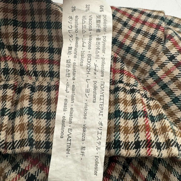 Zara Plaid Ankle Pants - Black, Red, Green - Picture 4 of 11